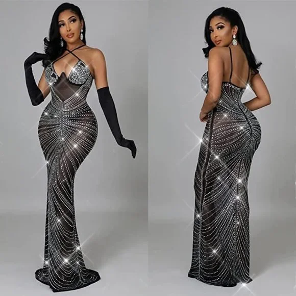 NEW Beautiful Sparkling Bling Rhinestone Evening Gown Prom Or Quincenera… - Picture 7 of 8